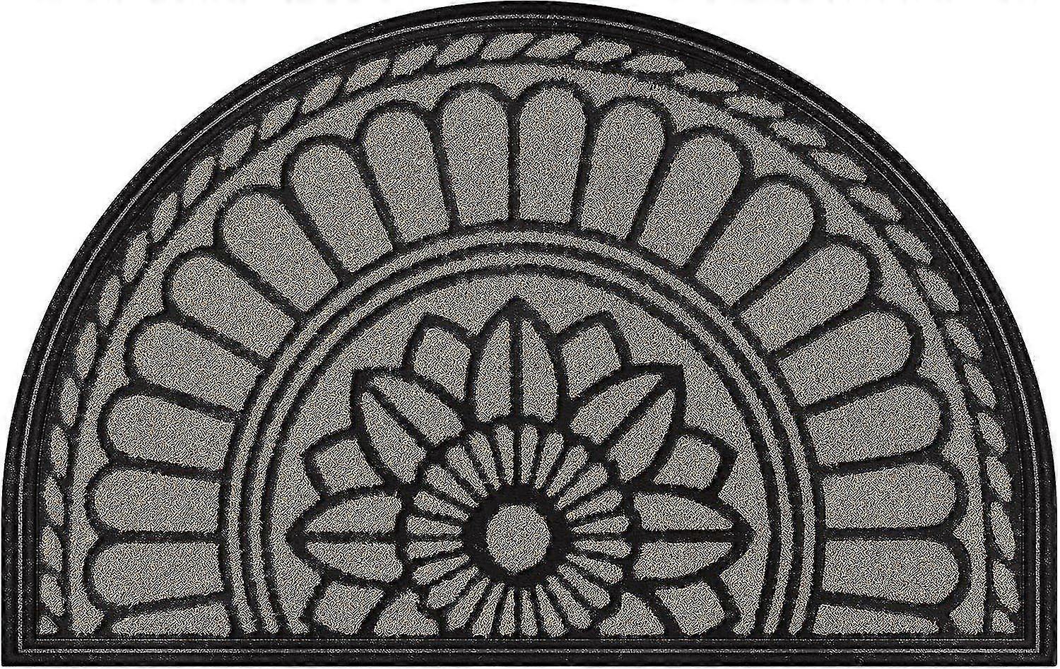 حصيرة باب نصف مستديرة في الهواء الطلق ، حصيرة باب أمامي شديدة التحمل ، 60 × 90 سم ، حصيرة مدخل مانعة للانزلاق بالخارج ، D H745-Good