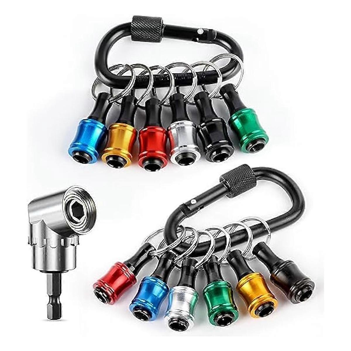Bit Holder, Quick Release Bit Holder, 1/4 Drill Bit Holder Keychain,and 105 Right Angle Drill Attachment