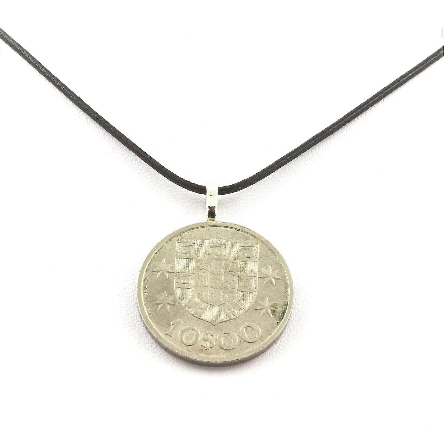 Portugal 10 Escudos Pattern Coin Necklace