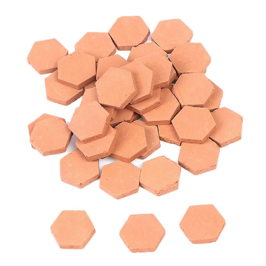 40PCS 1/16 Scale Simulation Miniature Hexagon Red Brick Model for DIY Fairy Garden Accessories Toy
