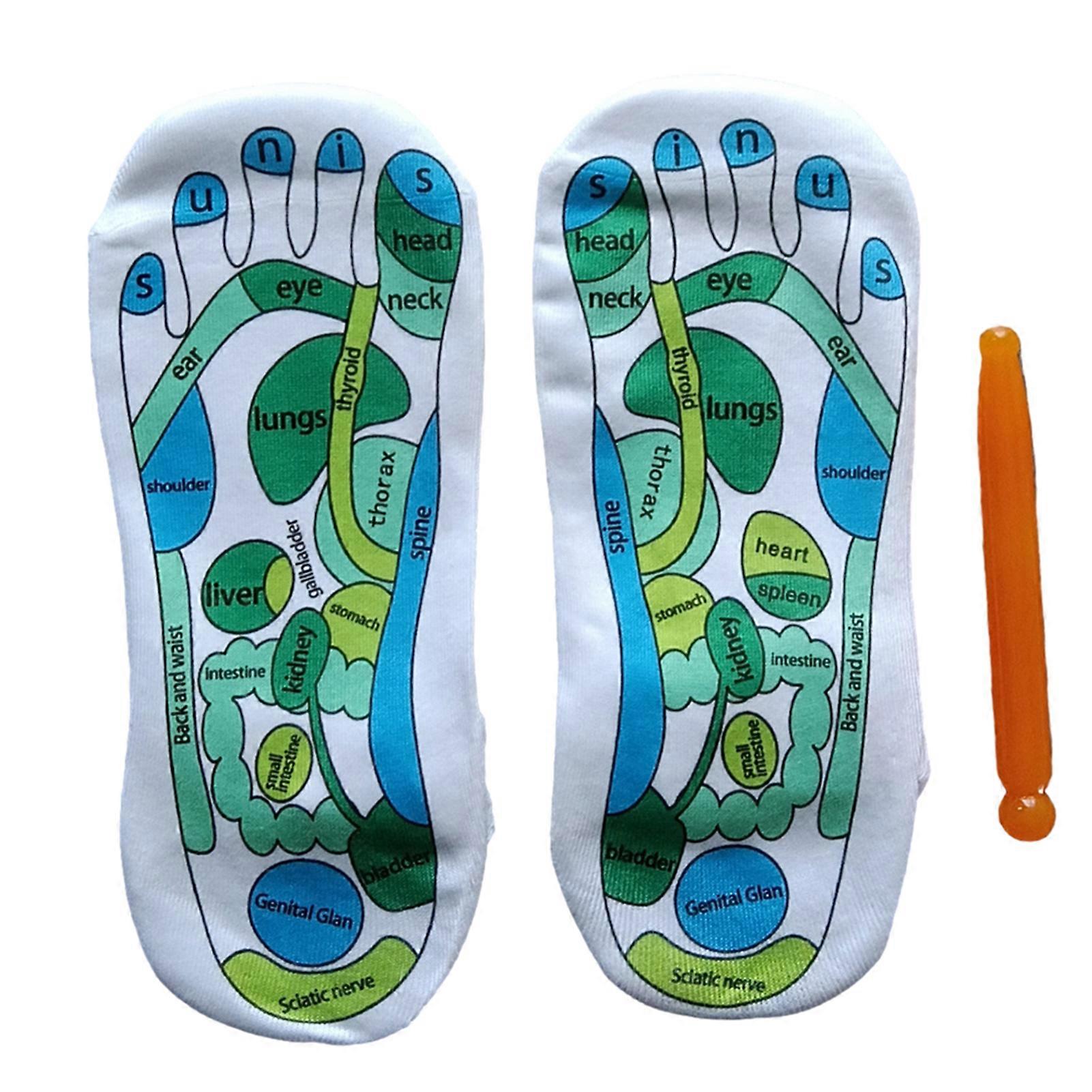 Acupoints Points Socks with Massage Stick Elastic Foot Pain Relief Socking Birthday Chirstmas Gift