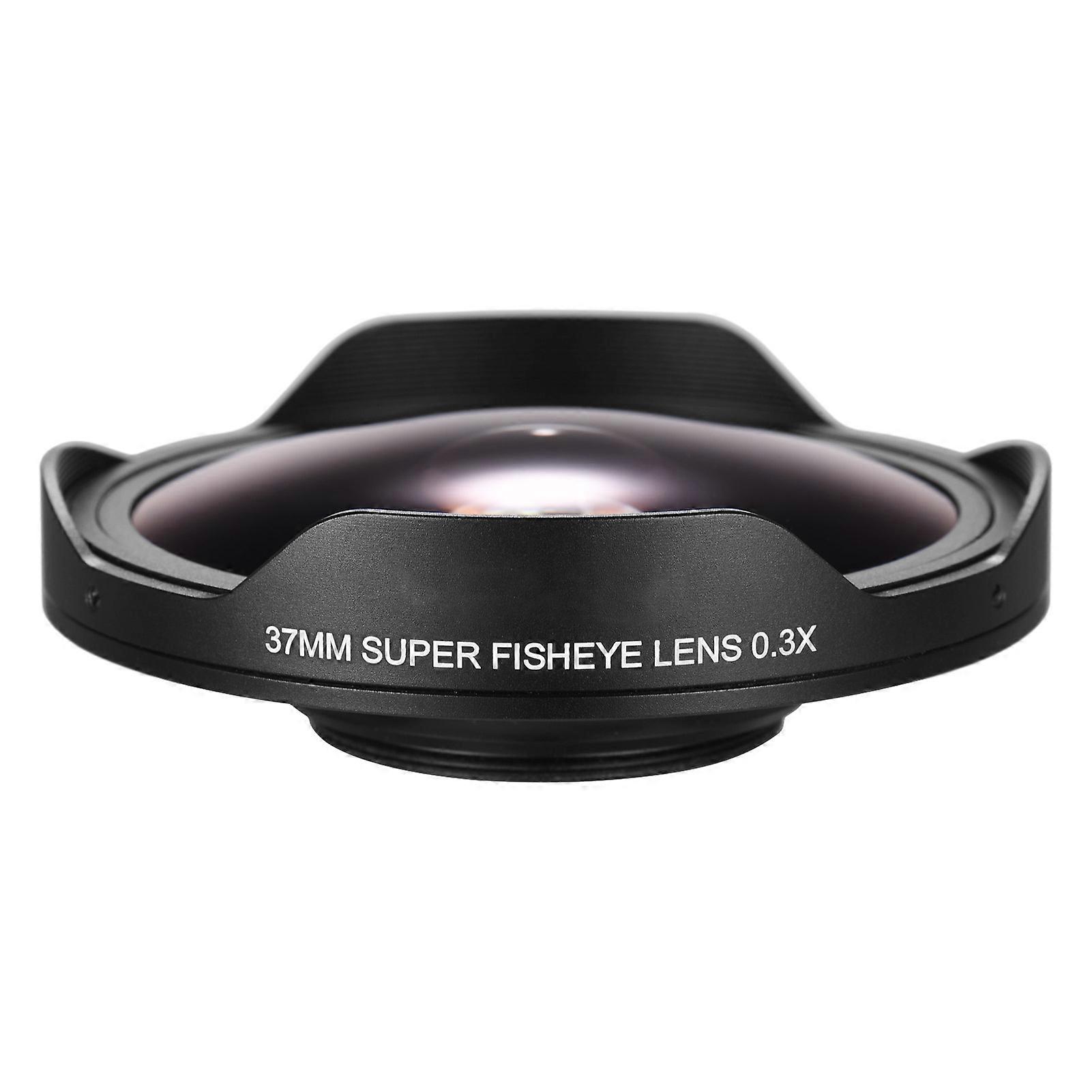 Andoer 37Mm 0.3X Hd Ultra Wide Angle Fisheye Lens With Hood Replacement For Camcorders Size 3