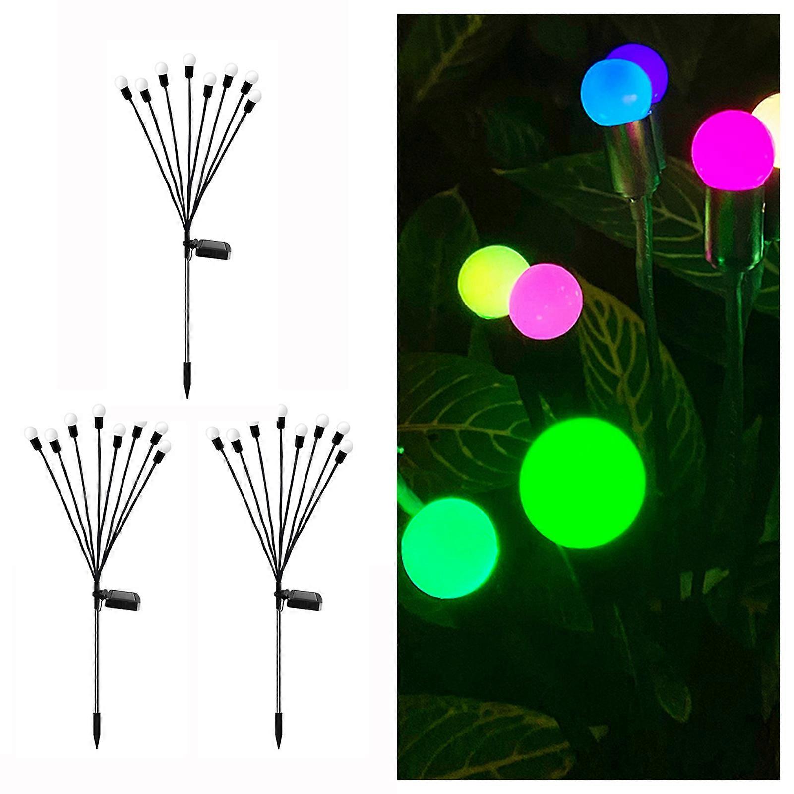 Solar Powered Firefly Light Lightweight Easy to Install Light for Outdoor Garden Insert