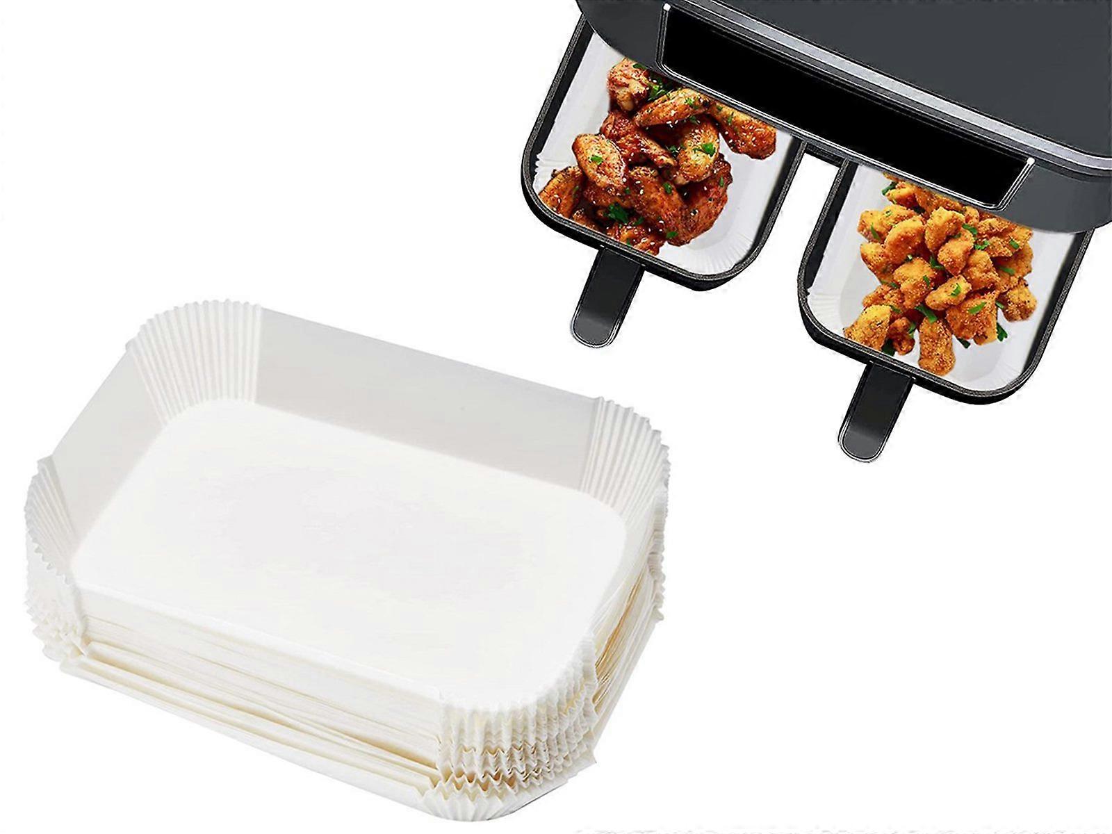 100Pcs Air Fryer Disposable Paper Liners Rectangle Liners Baking Paper White