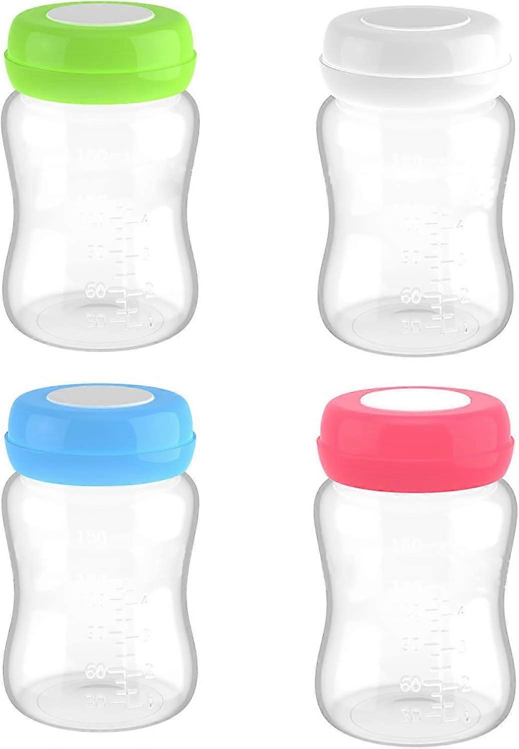 4 Pieces 180ml Breastmilk Collection and Storage Bottles, Breastmilk Bottles with Silicone Seal,2024 Ping