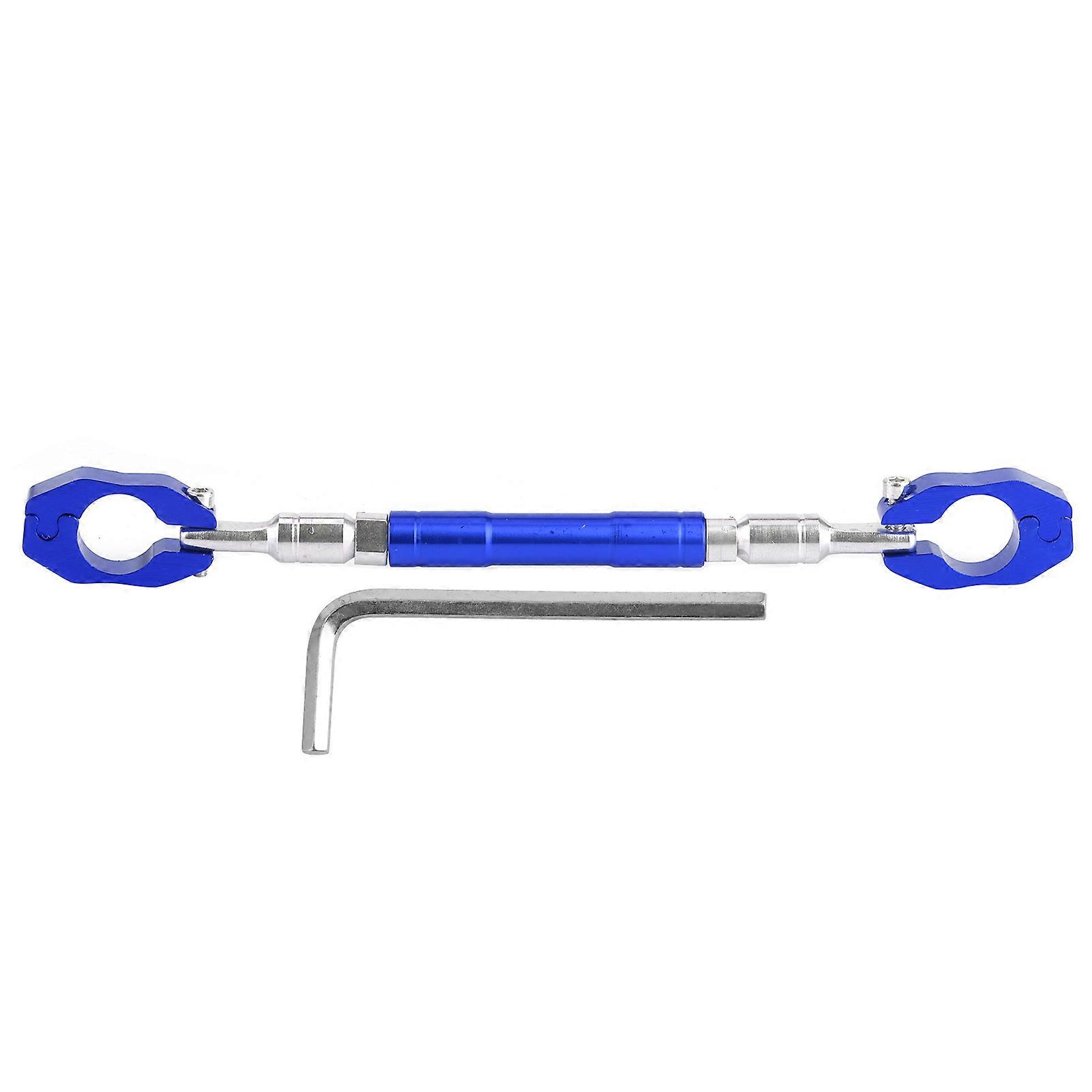 7/8in Motorcycle Handlebar Cross Bar Adjustable Strengthen Balance Lever CNC Aluminum Alloy UniversalBlue