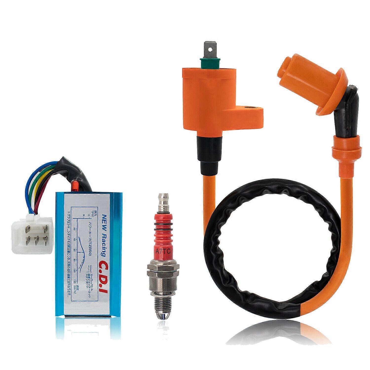 Performance Racing Ignition Coil CDI Box Spark Plug Kit for 50Cc- 160Cc Pit Dirt Bike for XR 50 CRF