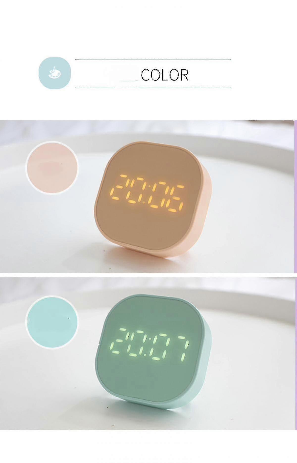 Shower Wall Clock Temperature Display With Suction Cup Kitchen And Bathroom Touch Screen Timer Green