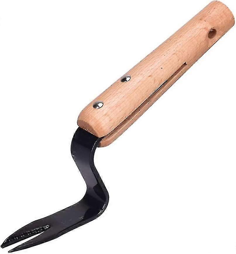 Garden Manual Weeder Weeding Fork Wood Handle Carbon Steel Unique Weeder Hand Dig Weeder 1pc Hy