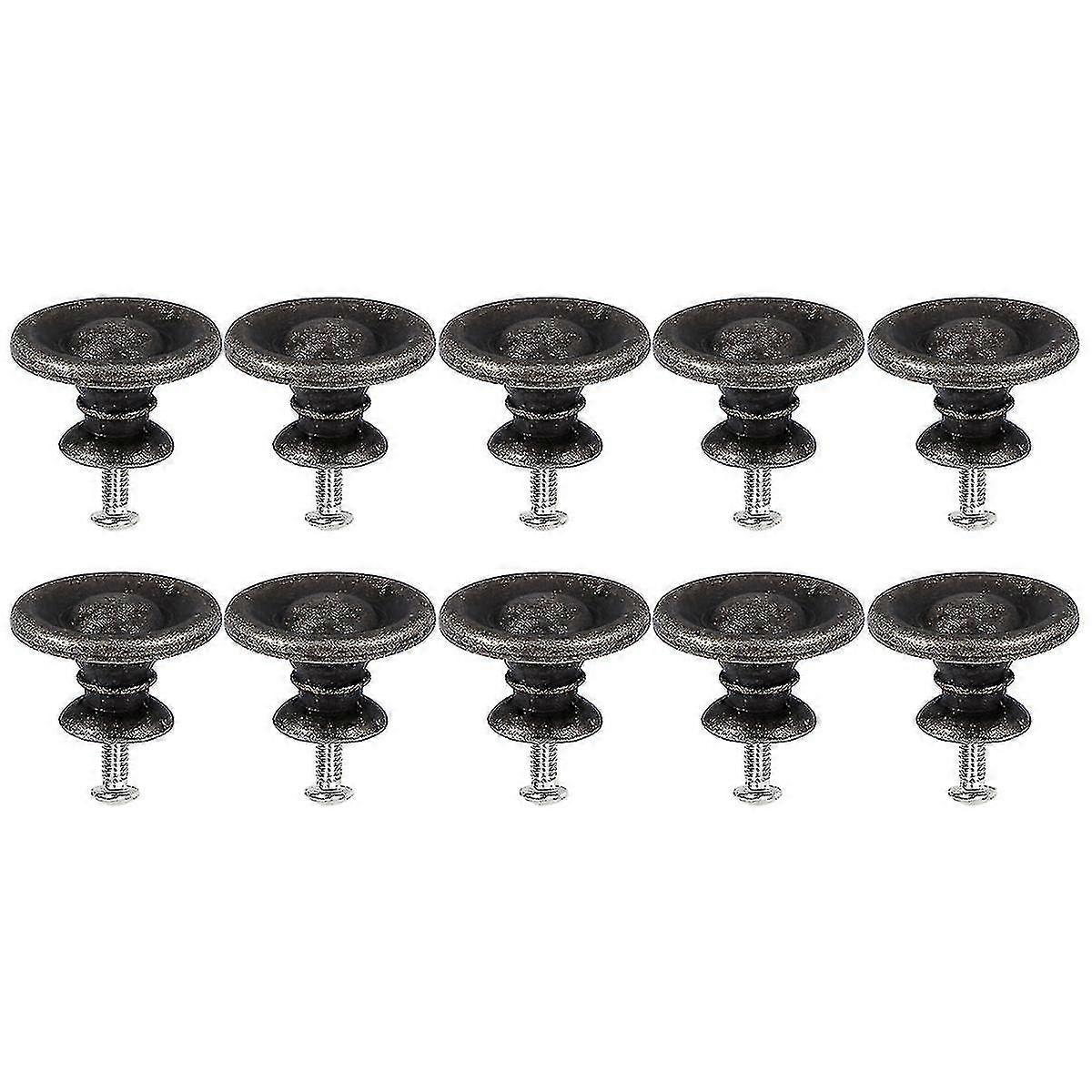 10pcs Retro Round Handle Practical Alloy Cabinet Pull Handle Durable Vintage Drawer Handle With 10 Screws For Home Daily Use