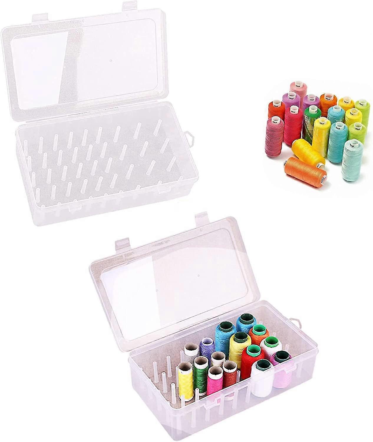 Pcs Sewing Thread Spool Box With 42 Axis Transparent Sewing Thread Box Storage Sewing Thread Spool Sewing Thread Storage Box For Storage Spool
