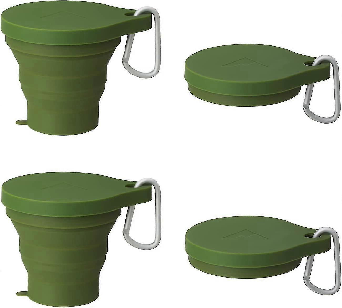 Gobelets pliables à couvercle. Pack de 4. Ensemble de gobelets extensibles de 150ml / 5oz. Gobelets de voyage
