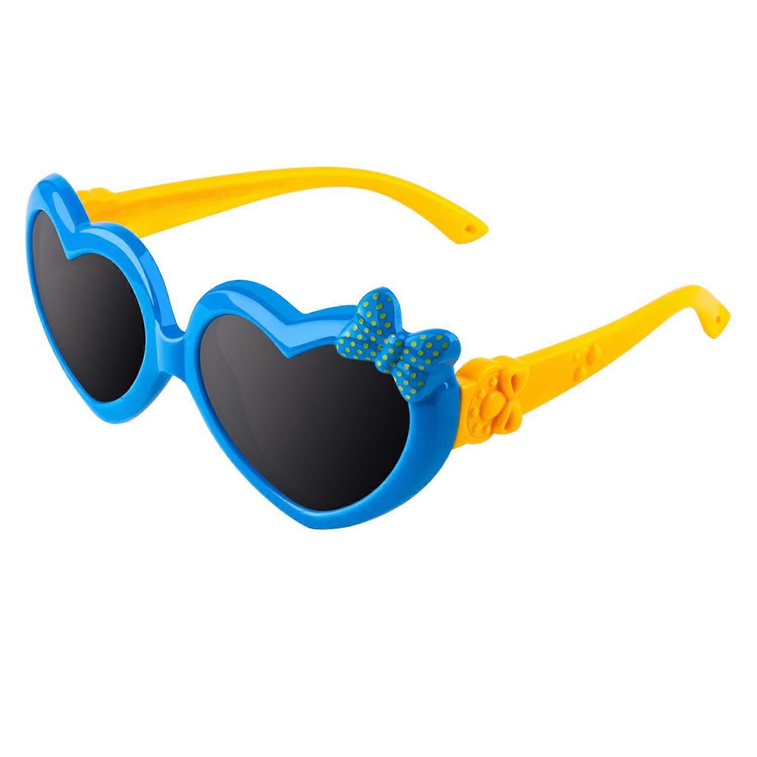 Soft Rubber Kids Cute Heart shaped Polarized Sunglasses Flexible Frame 100% UV400 Protection for Children Boys and Girls