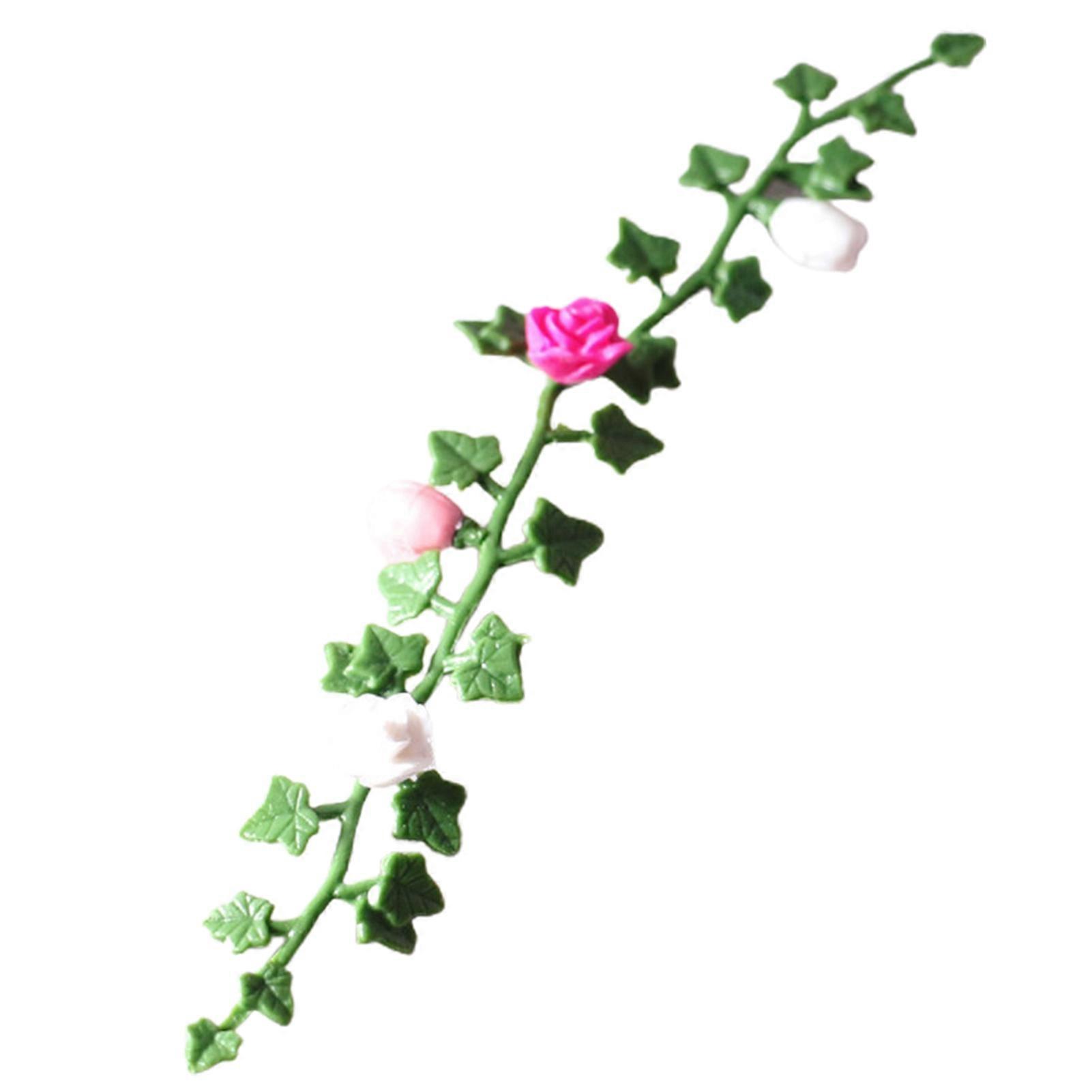 Flower Vine Miniature Simulation Decorative PVC Dollhouse Garden Scene Ornaments for Decor