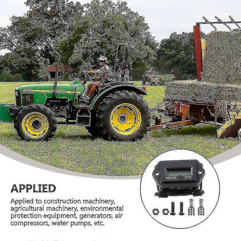 4.5-60v Waterproof Timer Practical Lcd Display Engine Digital Hour Meter