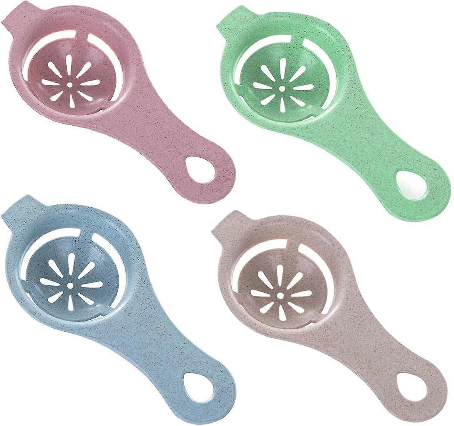 4 Pcs Egg Yolk Separator, Egg Separator, (Beige, Pink, Blue, Green)