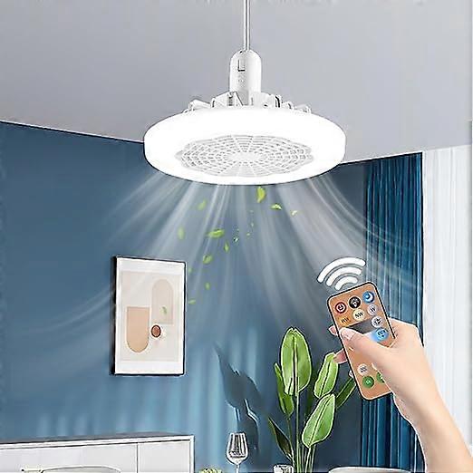 LED Ceiling Fan with Lights, 30W Ceiling Fan with Remote Control, Lighting Fan, Dimmable LED Ceiling Light, 3 Speeds, Timer Ceiling Light with Fan