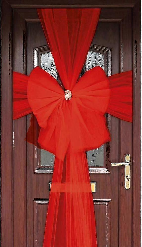 Accessoire de porte festive de décoration d’arc de porte rouge pour Noël et événements