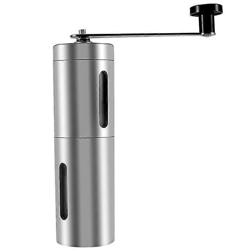 Manual Coffee Grinder with Adjustable Setting - Conical Burr Mill & Brushed Stainless Steel - Burr