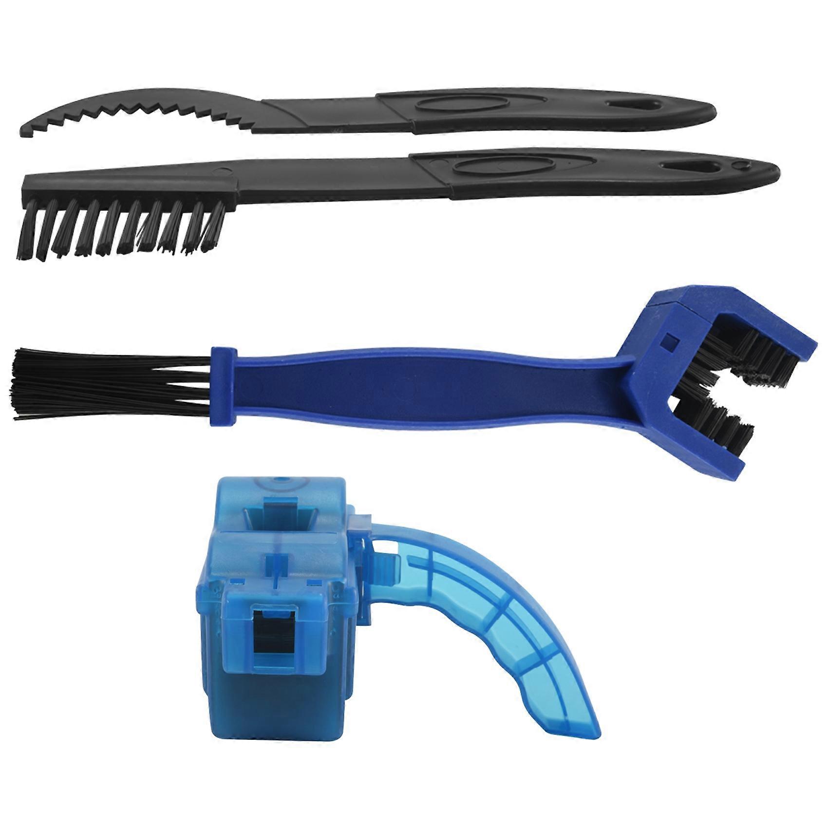 Bike Chain Scrubber, 4-Piece Portable Mountain Bike Chain Washer Cleaner Tool Quick Bicycle Clean B