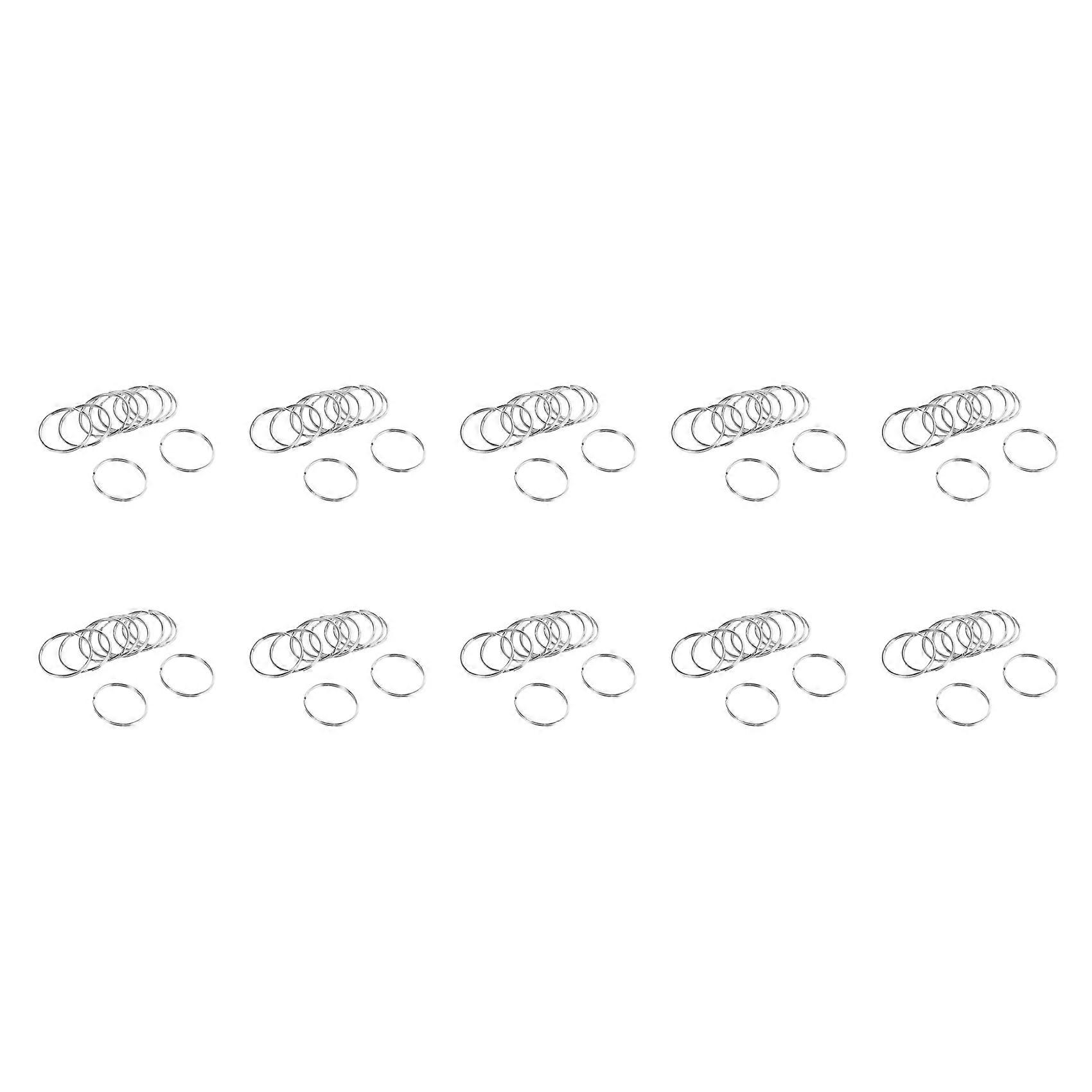 100X Quality 50mm Keyring Split Ring Set Heavy Duty Nickel Key Loop Sprung Hoop