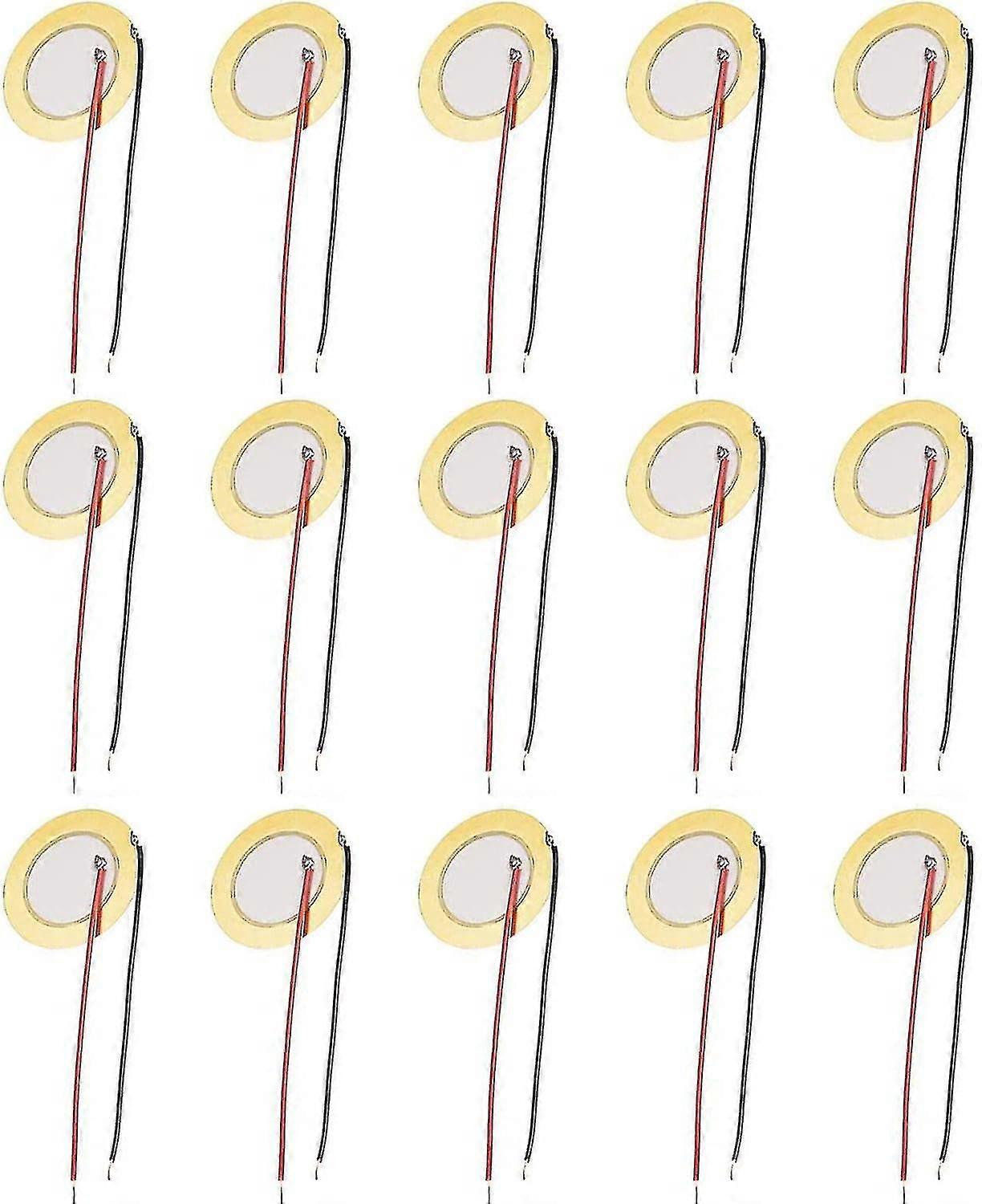 15pcs Elements Buzzer, 27mm Piezo Element, Acoustic Pickup Piezo Disc Element Sensor Piezo Discs Piezo Discs With Acoustic Pickup