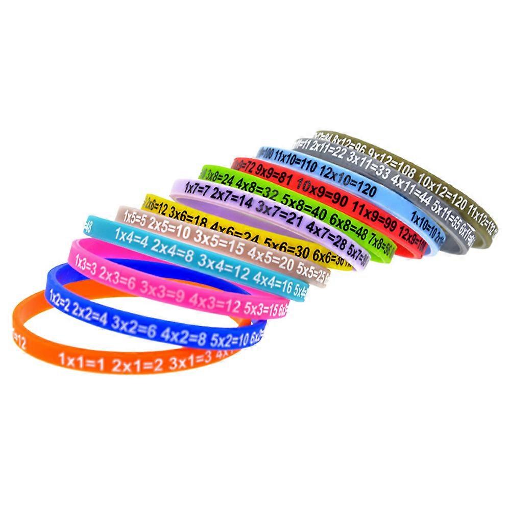 12pcs Multiplication Tables Soft Silicone Bracelet Learn Math Education Wristband for Kids