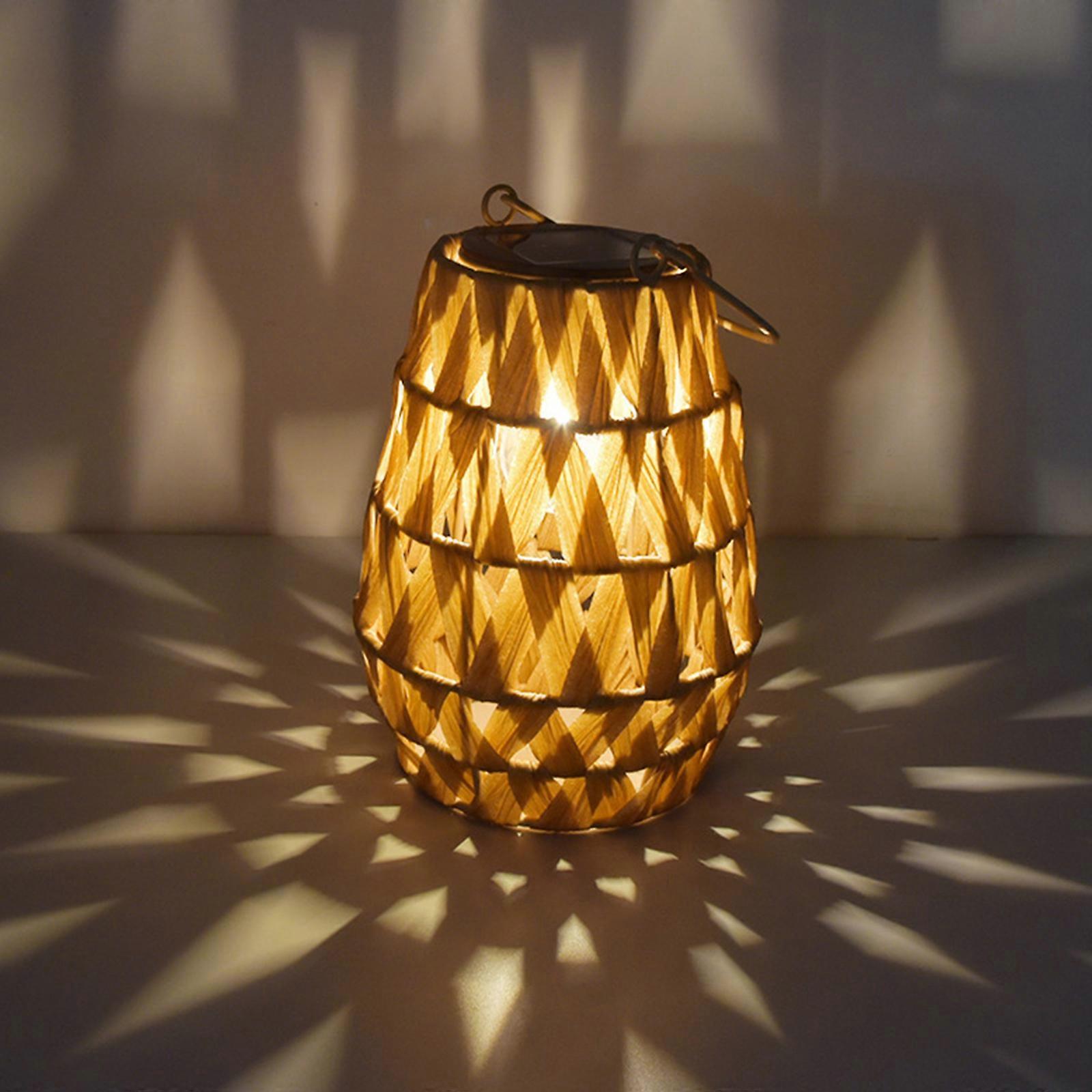 LED light rattan hand-woven solar lantern