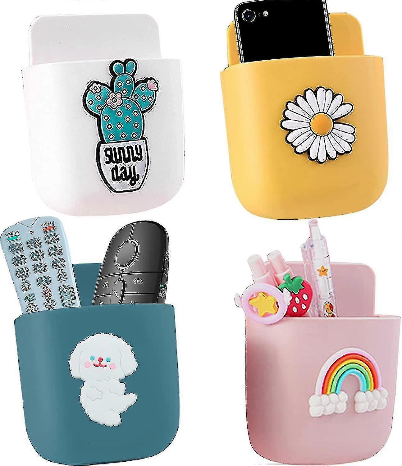 4 Pcs Remote Control Holder Wall Self Adhesive, Remote Control Holder Organizer