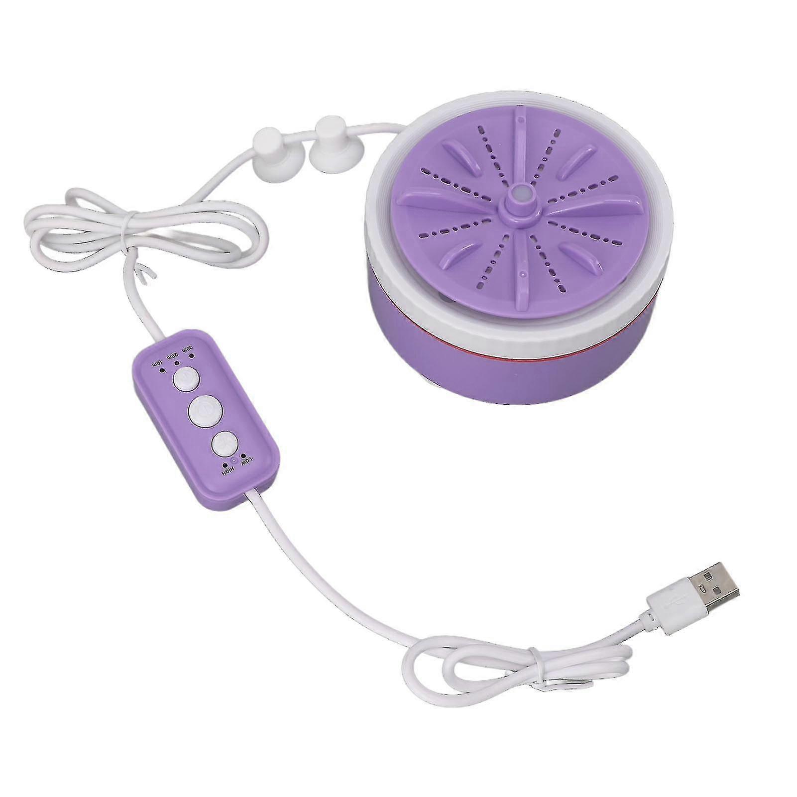 Mini Turbo Washing Machine Timed Adjustable Multifunction USB Powered Portable Mini Turbo Washer for Small Clothes Fruit Dish Washing