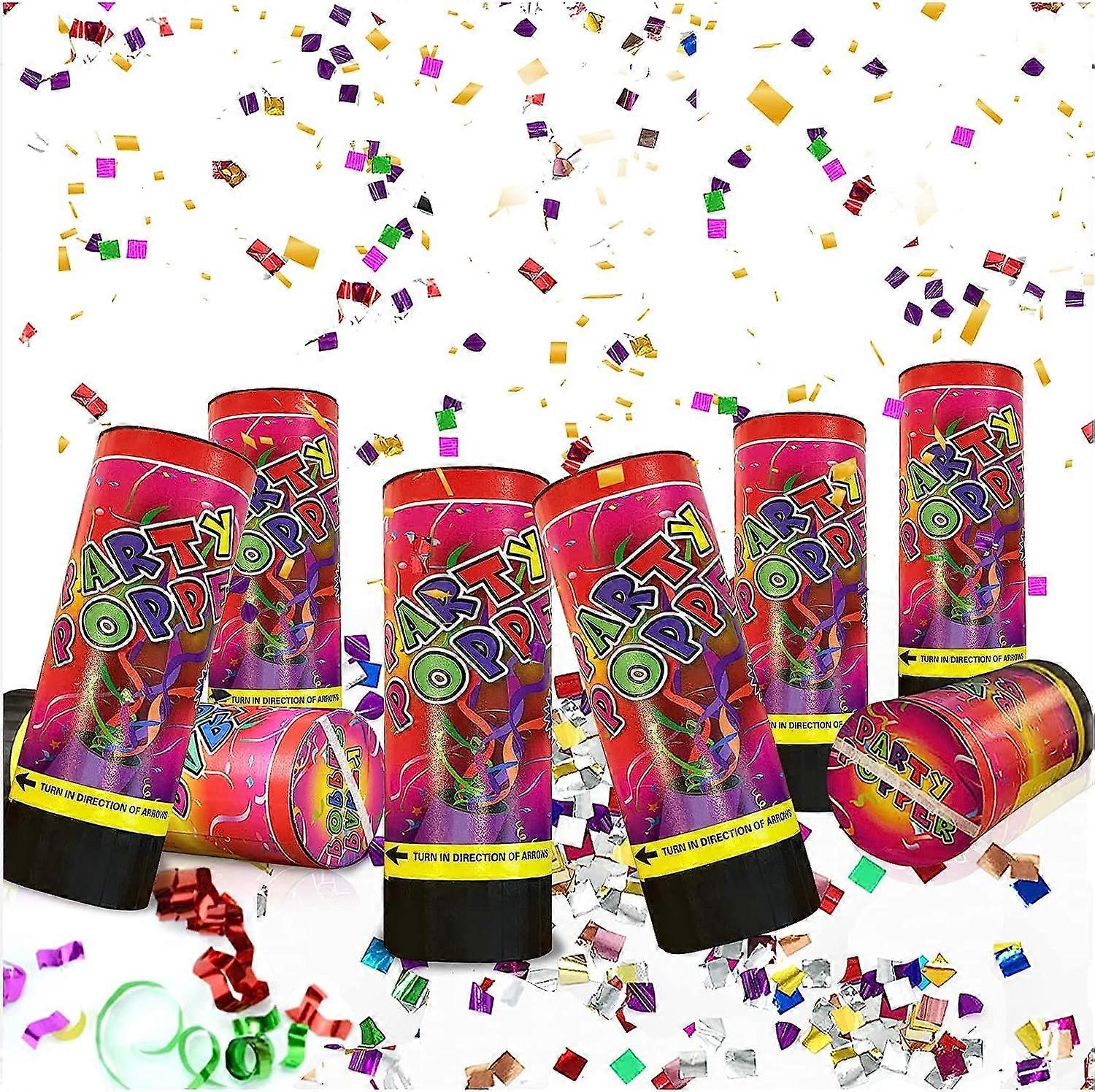 Confetti Cannons 6 Pcs Party Popper Confetti Shooter Biodegradable Confetti Birthday Confetti Poppers for Wedding Baby Shower Christmas New Year Part