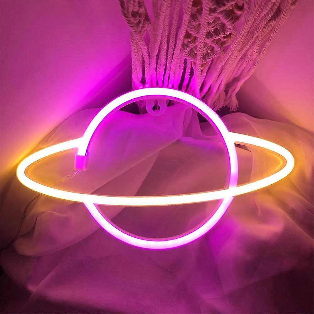 Neon Signs-Planet Neon Sign|Led Neon Light neon Wall Signs,Pink&Blue