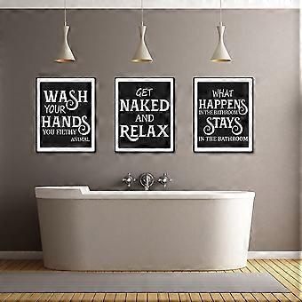 Quadro Su Tela Per Bagno: Stampa Moderna Rustico Con Cornice, Decorazione Parete Impermeabile