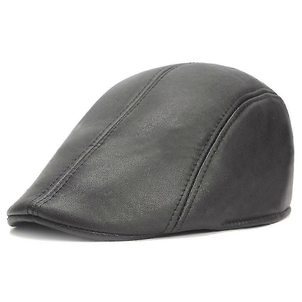 Kožený baret čepice ležérní klobouk