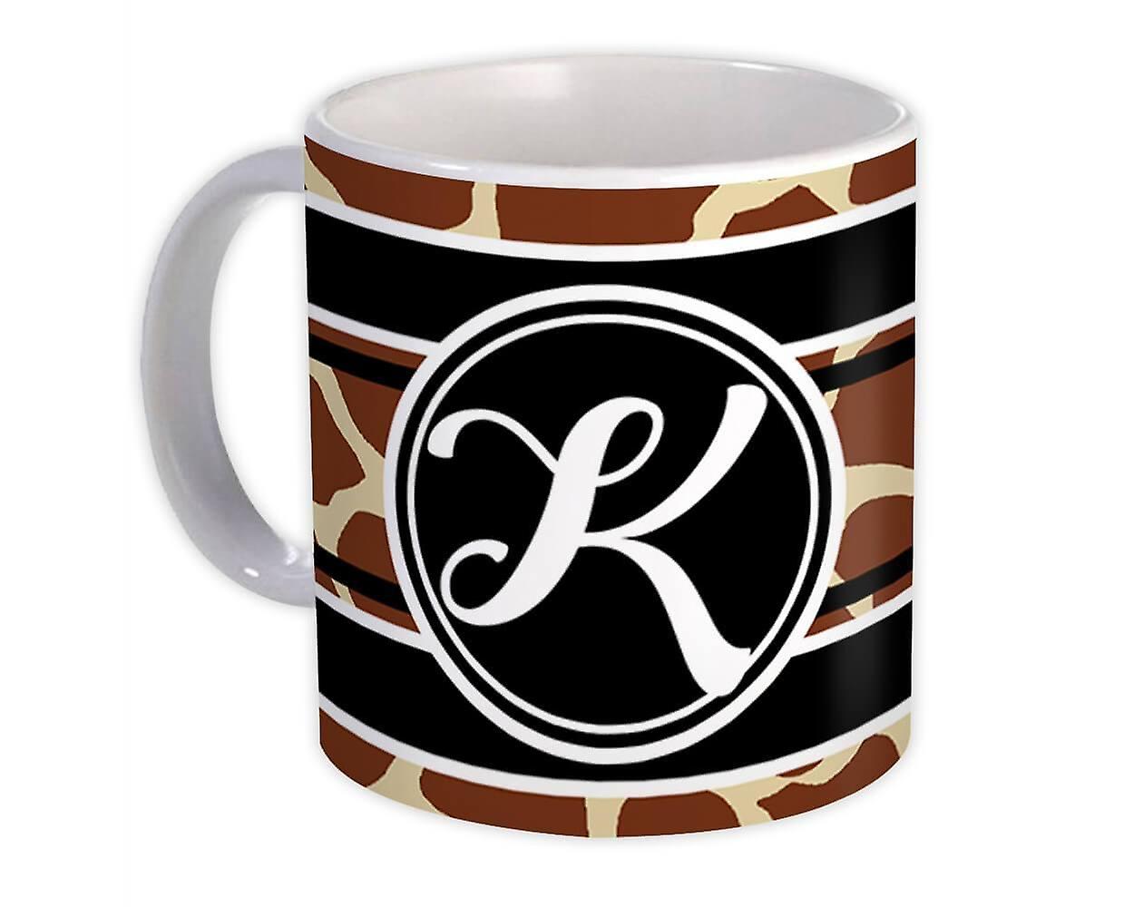 Gift Mug: Monogram Letter K Giraffe