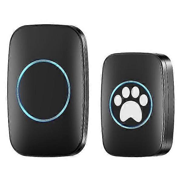 Dog Door Bell Wireless Doggie Doorbells Touch Button Dog Bells 60 Melodies 5 Volume Levels Led Flash Led Flash (1 Receiver+1 Button) A