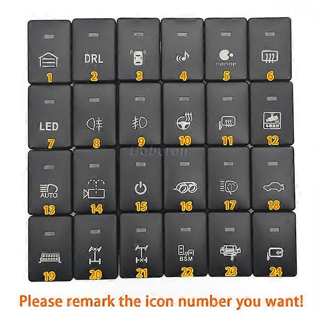 1PC Auto LED Light Steering Wheel Heating mirror folding Switch Push Button For Toyota Camry Altis Land Cruiser PRADO