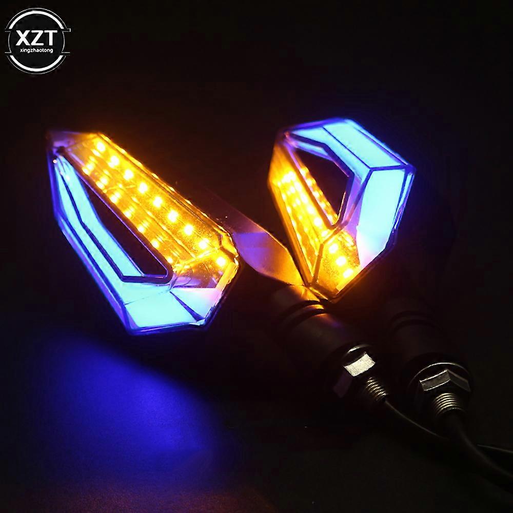 2pcs Universal LED Motorcycle Turn Signal Light 12V IPX-6 Waterproof Daytime Running Lights Indicator Blinker Lamp