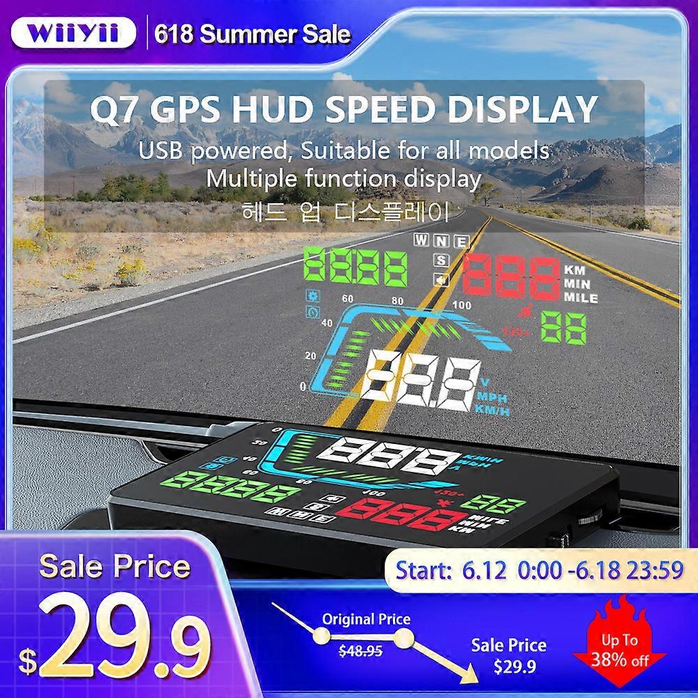 Q7 GPS Auto HUD  Speedometers Overspeed Head Up Display Car Accessories Display Windshield Projector Cigarette lighter