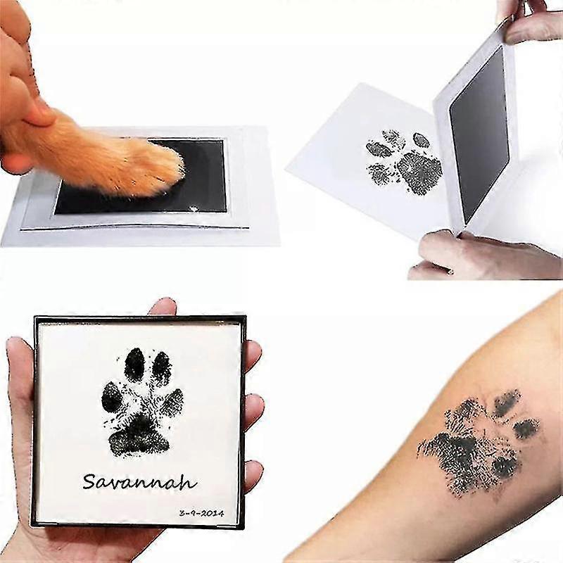 Non-contact Nontoxic Ink Pad Kit for Handprint and Dog Paw Print, Ink Free and Safe for Skin