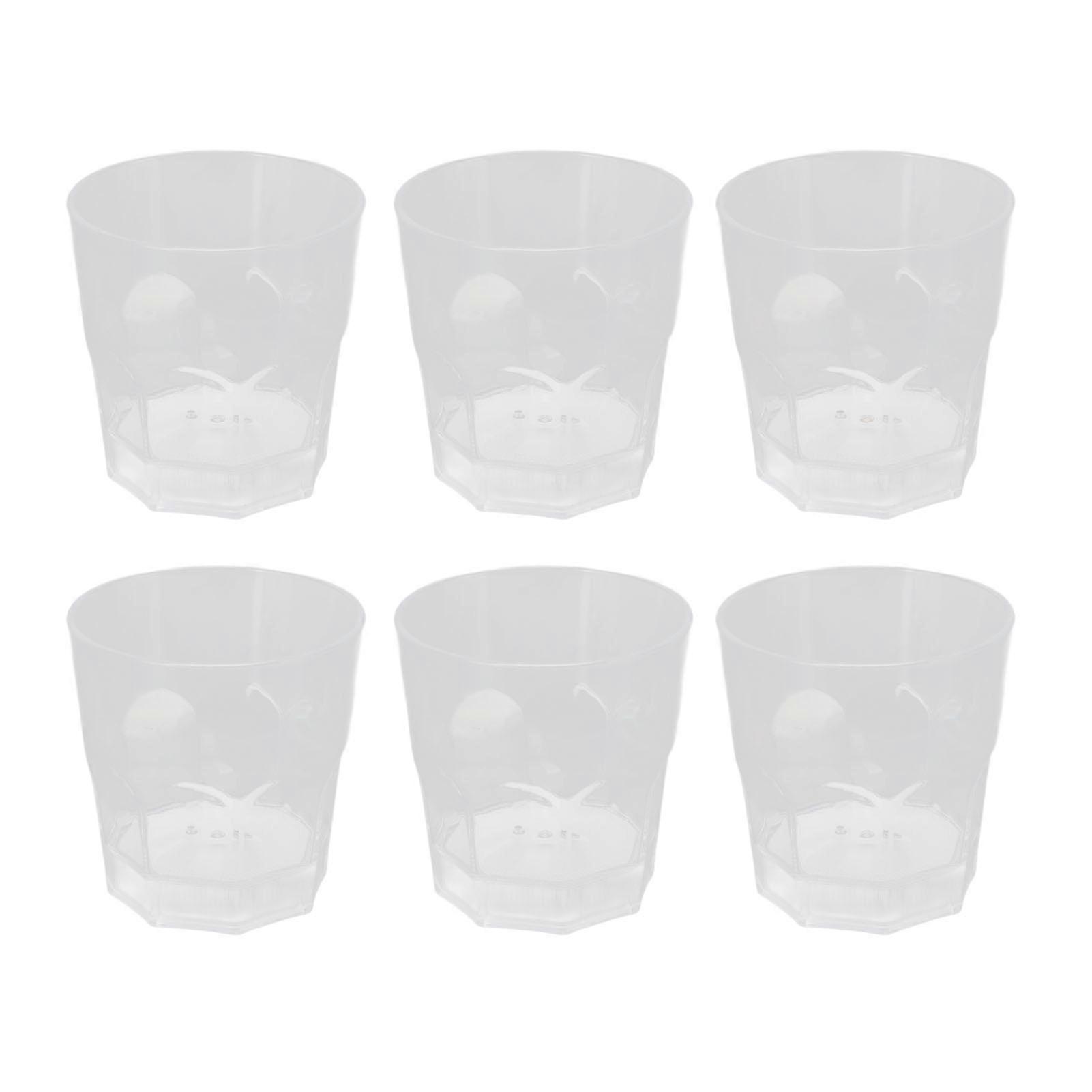 6 Pcs LED Multicolor Whisky Cup Water Activated Fun Light Up Drinking Tumblers Octagonal Cup