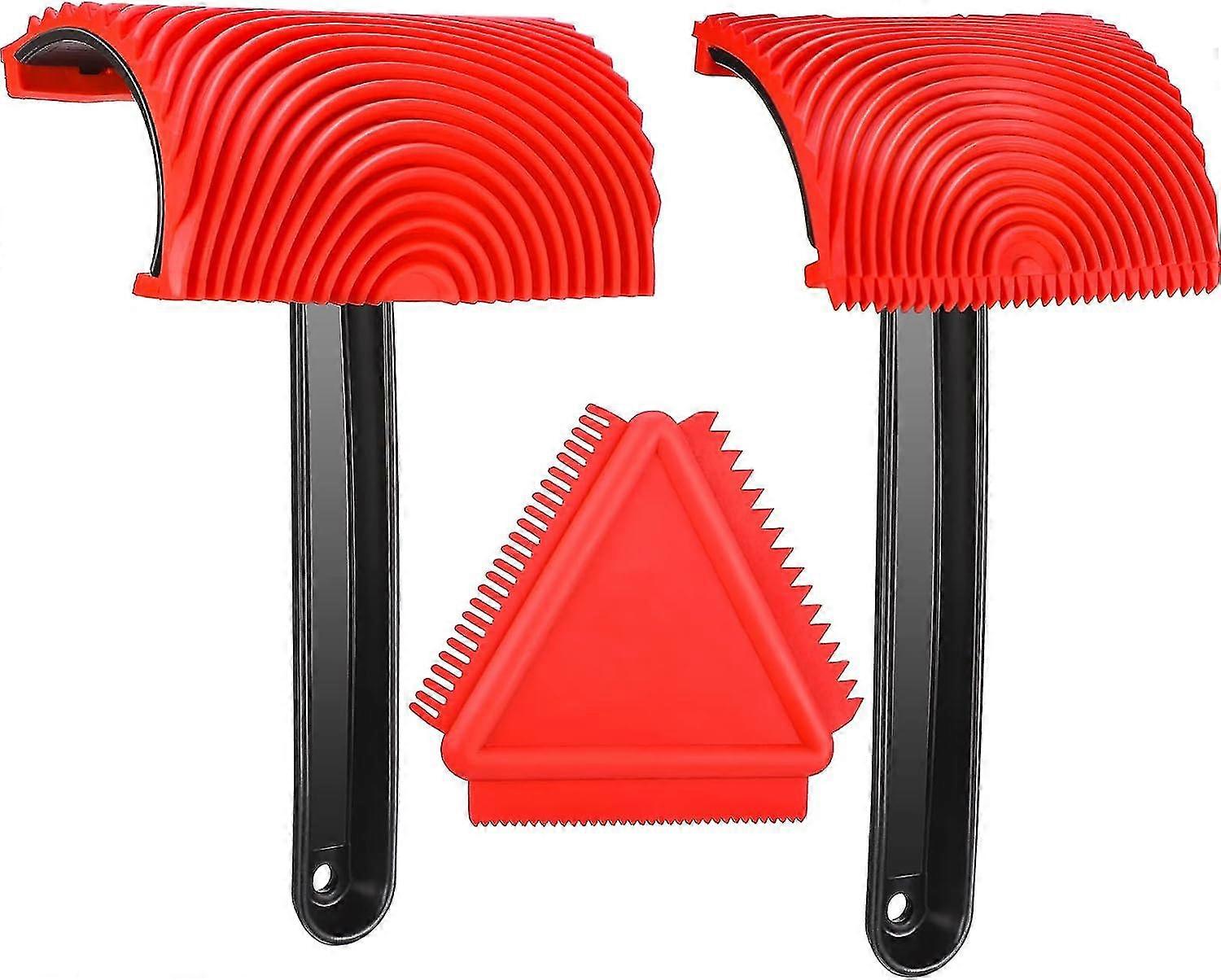 Set of 3 Wood Graining Painting Tool Wood Graining Set Graining Tool Set DIY Grain Painting Tool Rubber Empaistic Wood Texture Grain Tool for Househo
