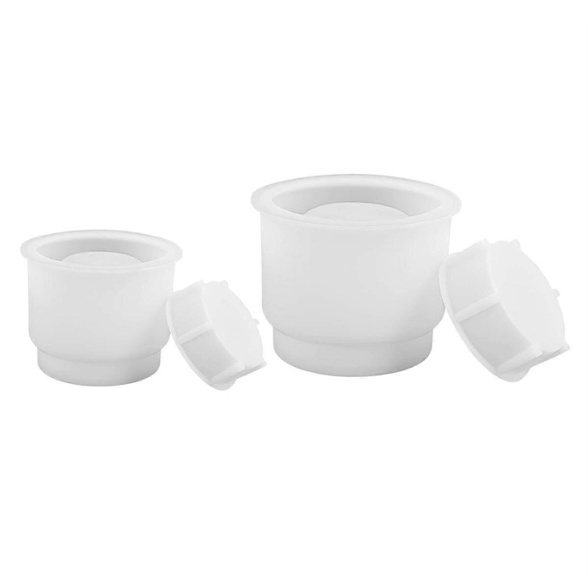 Jar Silicone Mold, Jar Resin Mold with Lids, 2 Sets of Candle Jar Mold of Different Sizes, Epoxy Re