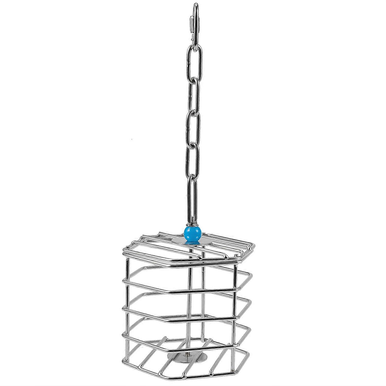 Pet Bird Parrot Squirrel Bold Stainless Steel Food Hanging Cage Foraging Toys Macaw Cockatoo Hunt F