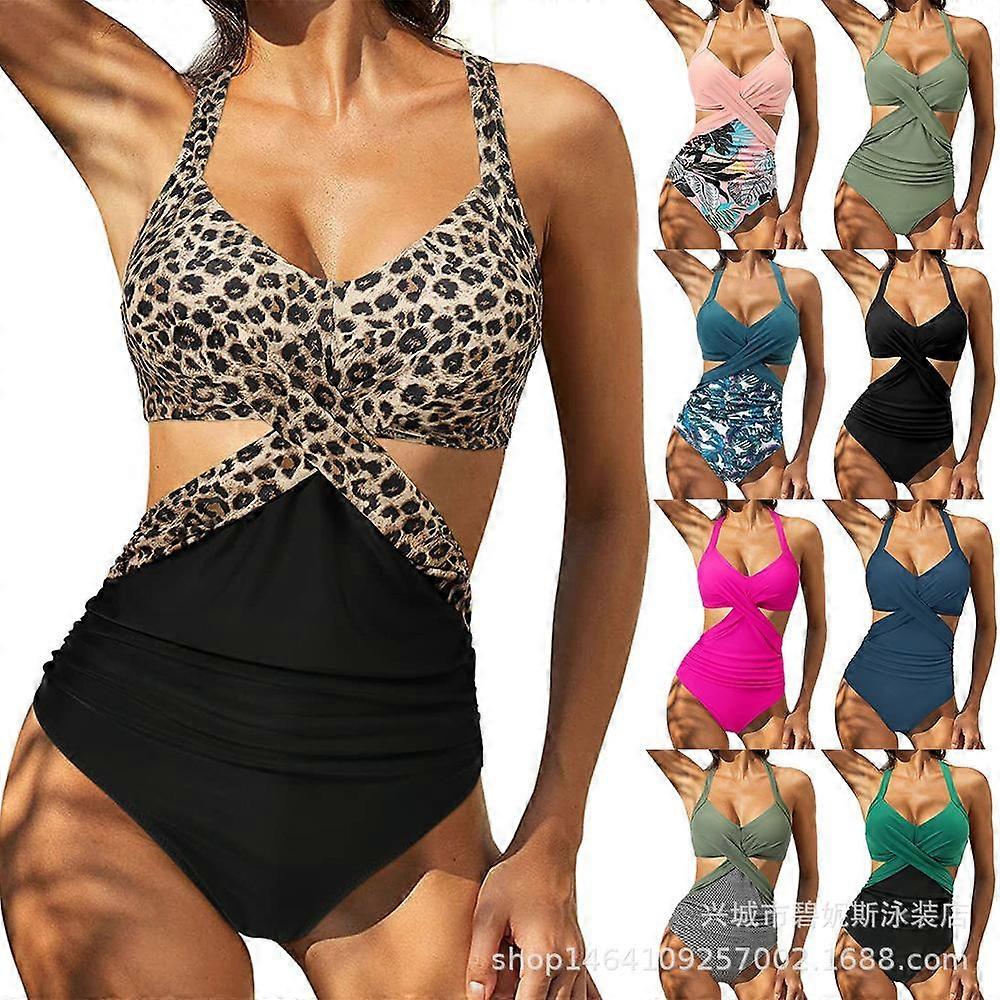 Maillot de bain une pièce pour femmes Maillot de bain bikini échancré à col suspendu sexy Maillot de bain bikini creux