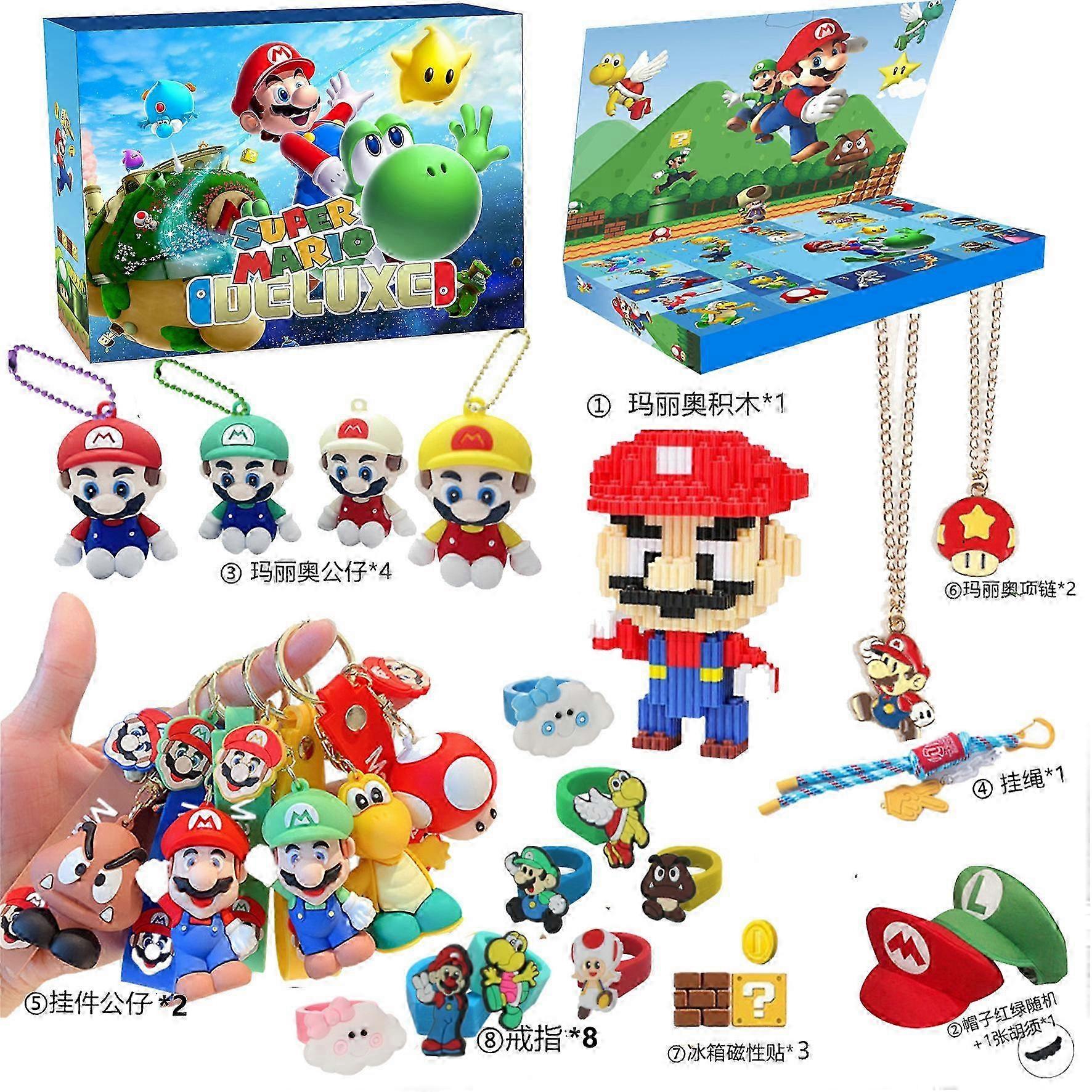 Christmas Advent Calendar  Stitch blind box Sanrio Kuromi keychain Stella Lou Hole Le Mario anime blind