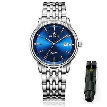 OLENSE 8035 Luxury Couple Watch Stainless Steel Lovers Watch Quartz Watches For Women Men Waterproof Wristwatches