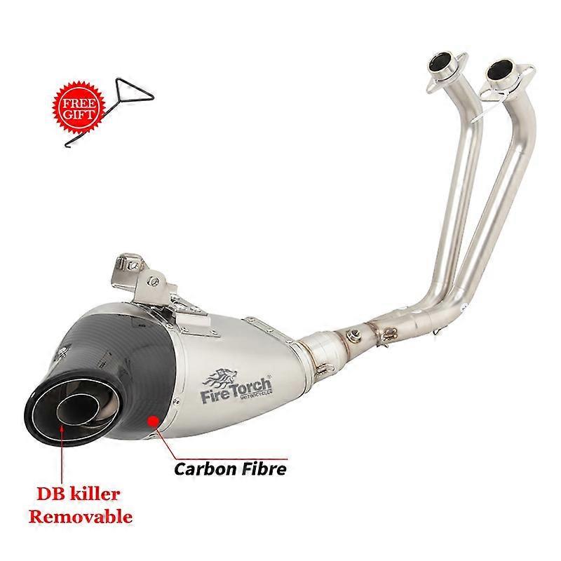 For YAMAHA MT-07 FZ-07 MT07 FZ07 2014 - 2020 Motorcycle Exhaust DB Killer Escape System Modify Front Link Pipe Carbon Muffler