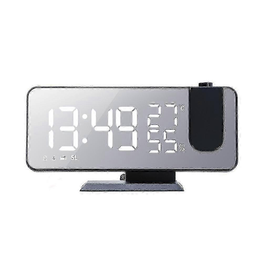 Radio Led Digital Smart Alarm Clock Watch Table Electronic Desktop Clocks Usb With 180 Projection