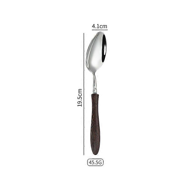 1*304 stainless steel knife, fork and spoon with wooden handle for chicken wing.